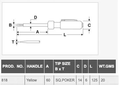 TAPARIA 818 Tester, Yellow, 1 Piece, 200 mm - Image 2